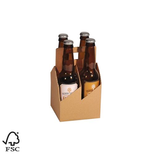 Ezel snelweg haar Draagkarton bier 4-fles Naturel FSC MIX - longneck 30-33cl. & vichy 25cl. -  Emkapak Verpakkingen B.V.