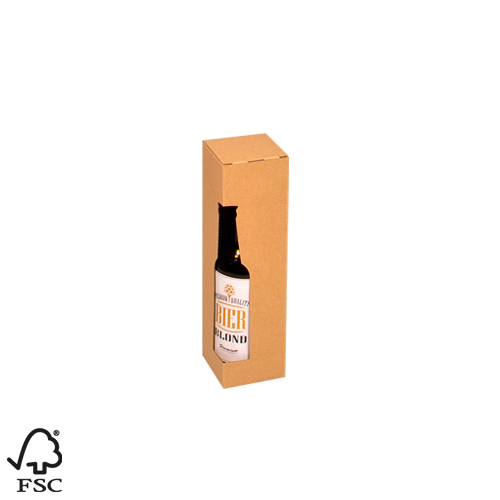 1-fles doos FSC MIX bier/wijn/port lino naturel - longneck & vichy - Emkapak Verpakkingen B.V.